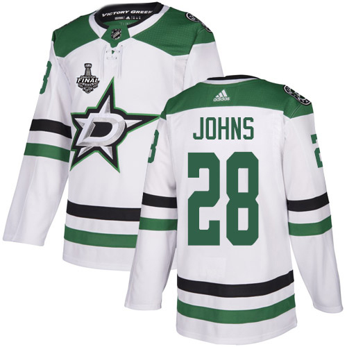 Adidas Men Dallas Stars #28 Stephen Johns White Road Authentic 2020 Stanley Cup Final Stitched NHL Jersey->tampa bay lightning->NHL Jersey
